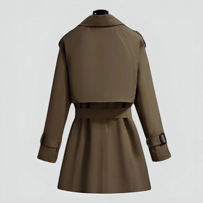 Hazel | Double-Breasted Trench Coat with Belted Waist for Fall
