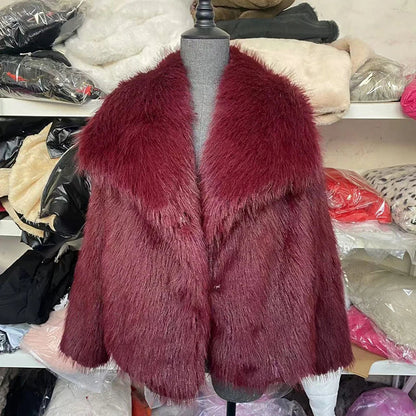 Isabella | Cropped Faux Fur Winter Jacket with Open Front
