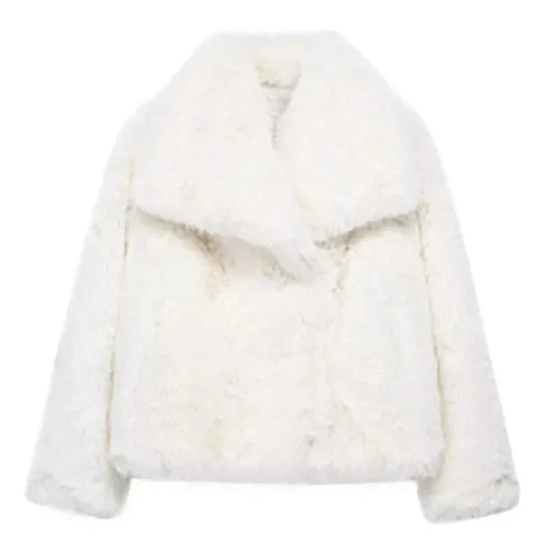 Isabella | Cropped Faux Fur Winter Jacket with Open Front