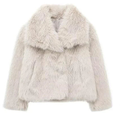 Isabella | Cropped Faux Fur Winter Jacket with Open Front