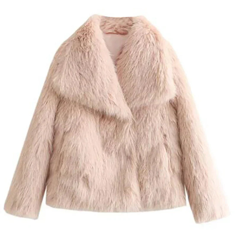 Isabella | Cropped Faux Fur Winter Jacket with Open Front