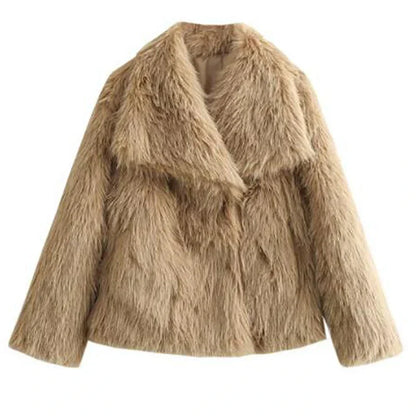 Isabella | Cropped Faux Fur Winter Jacket with Open Front