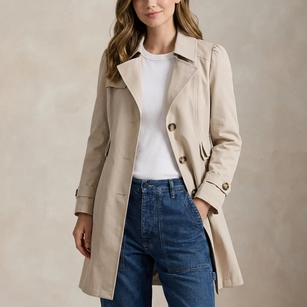 Jessica | Slim Fit Notched Collar Coat for Transitional Weather