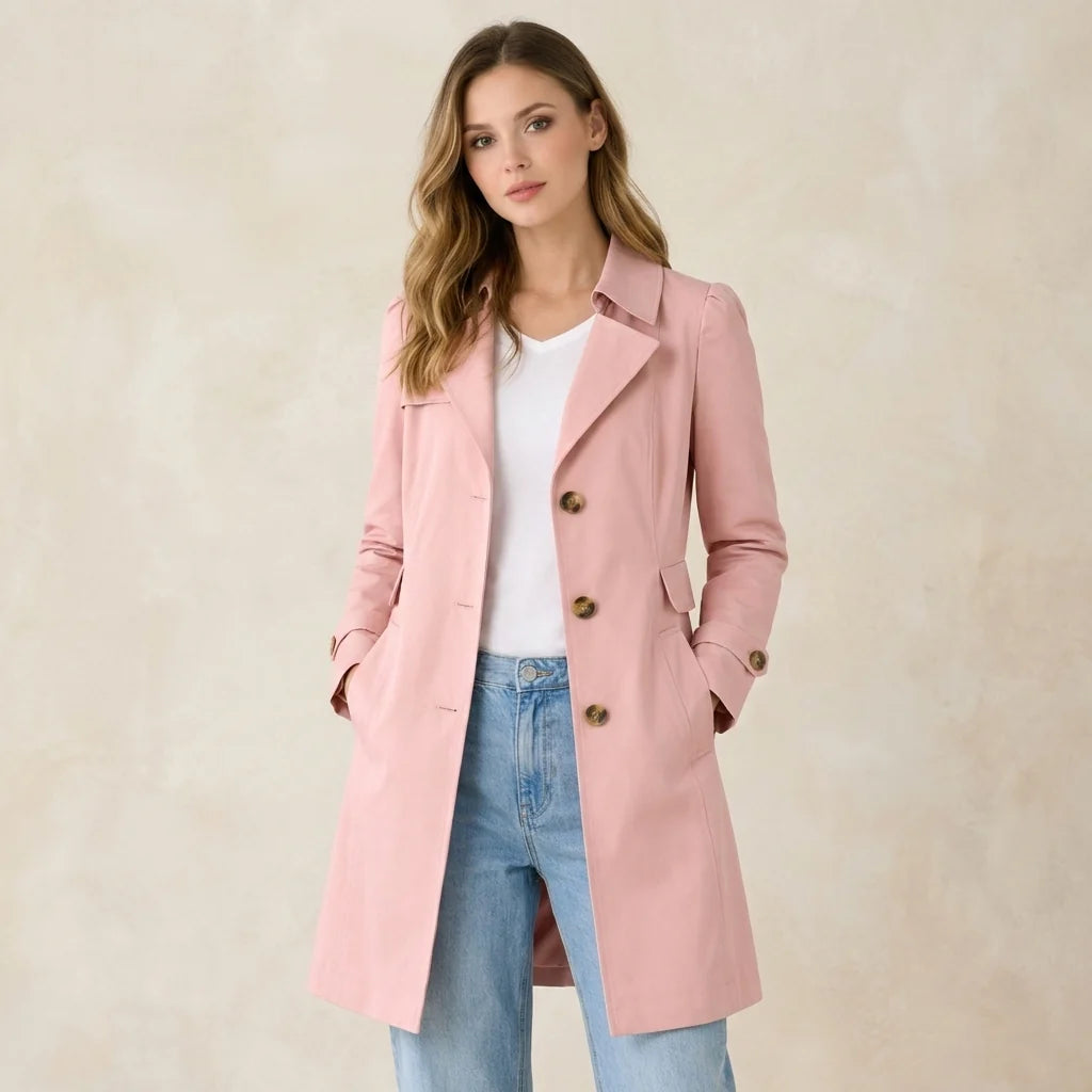 Jessica | Slim Fit Notched Collar Coat for Transitional Weather