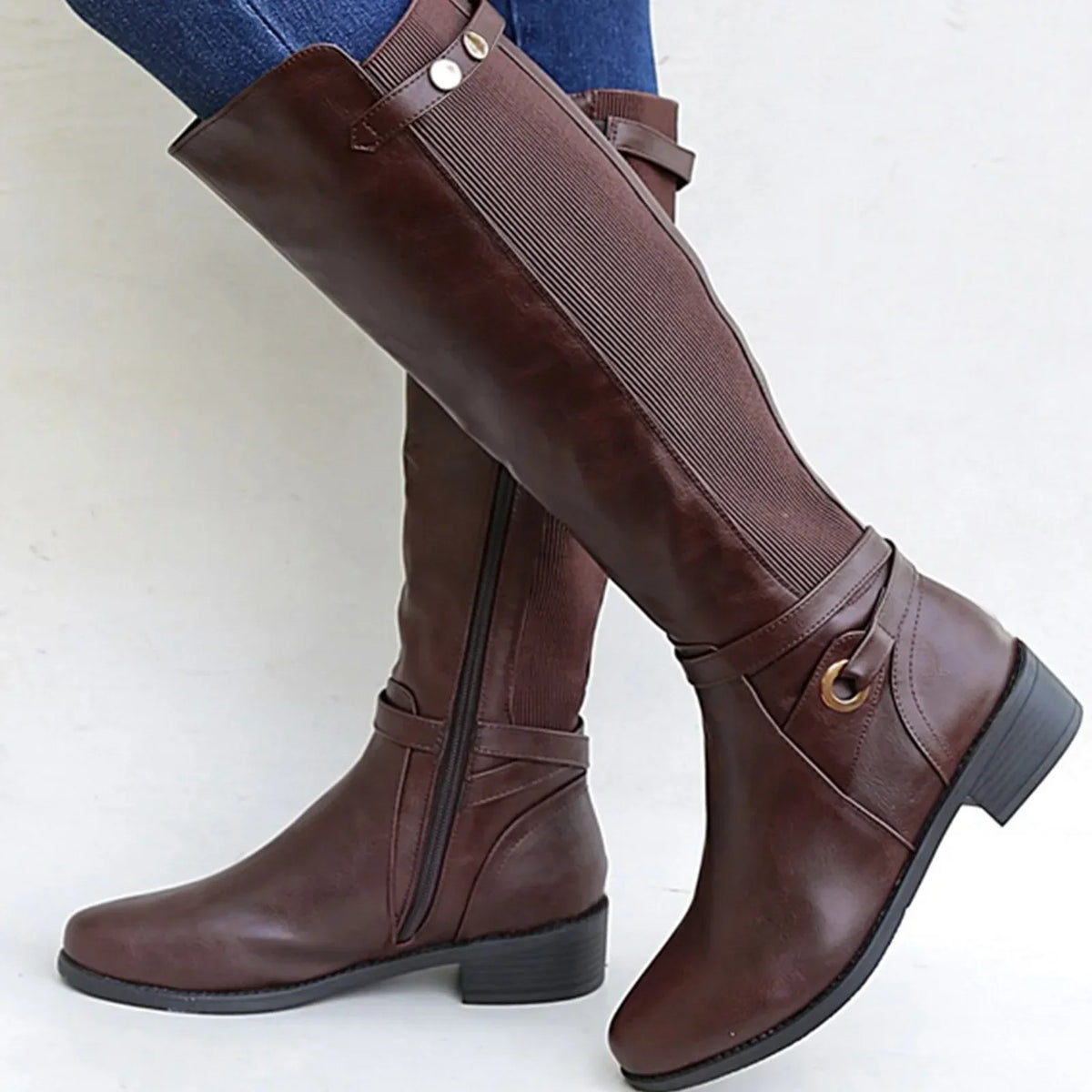 Kayla | Orthopedic Knee-High Faux Leather Boots