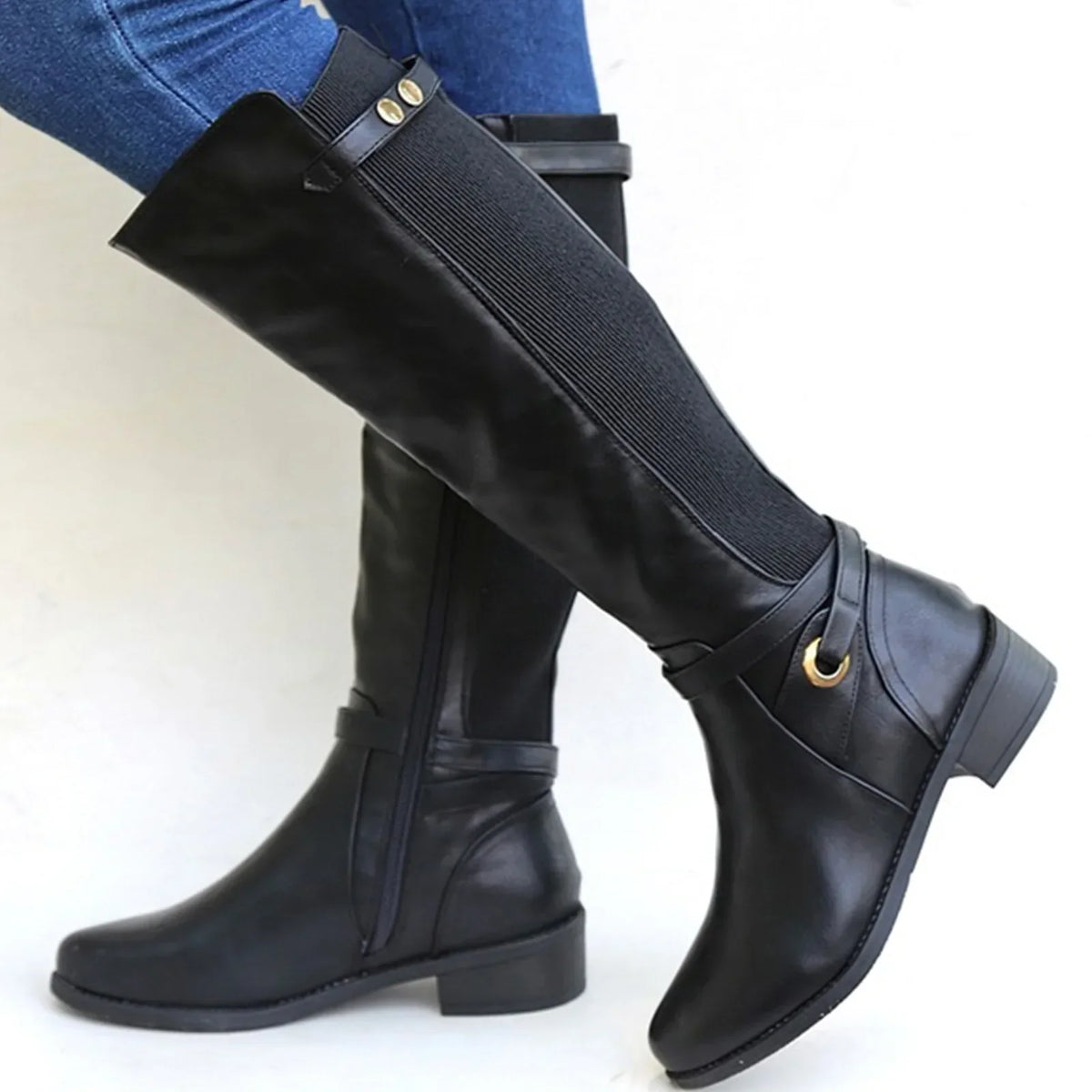 Kayla | Orthopedic Knee-High Faux Leather Boots