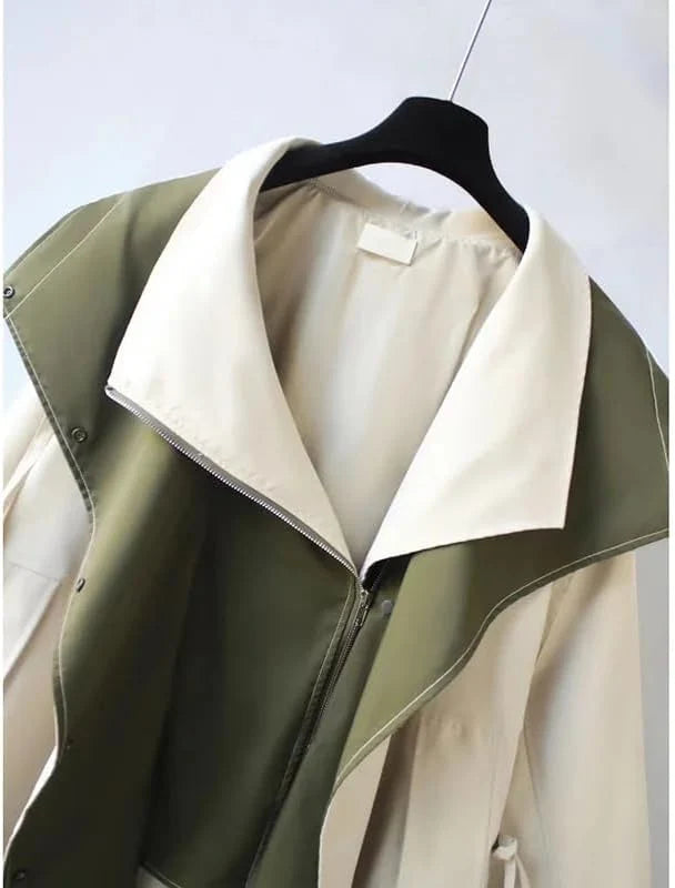 Leah | Oversized Hooded Trench Coat with Drawstring Waist