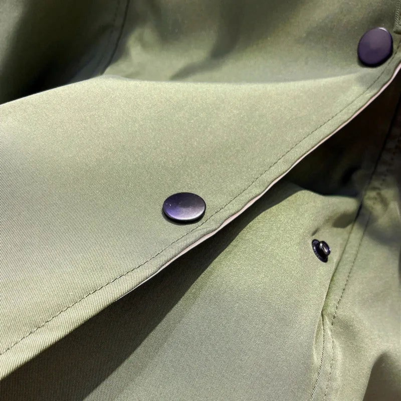Leah | Oversized Hooded Trench Coat with Drawstring Waist