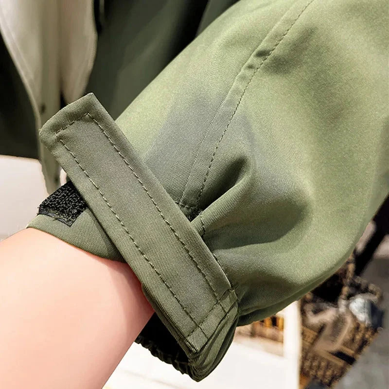 Leah | Oversized Hooded Trench Coat with Drawstring Waist