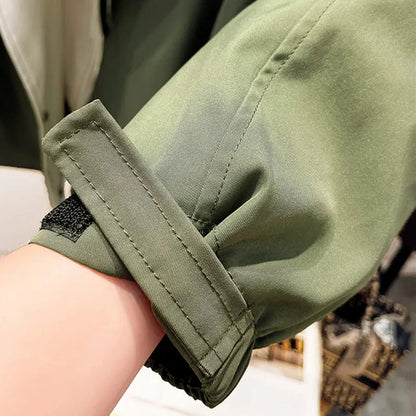 Leah | Oversized Hooded Trench Coat with Drawstring Waist