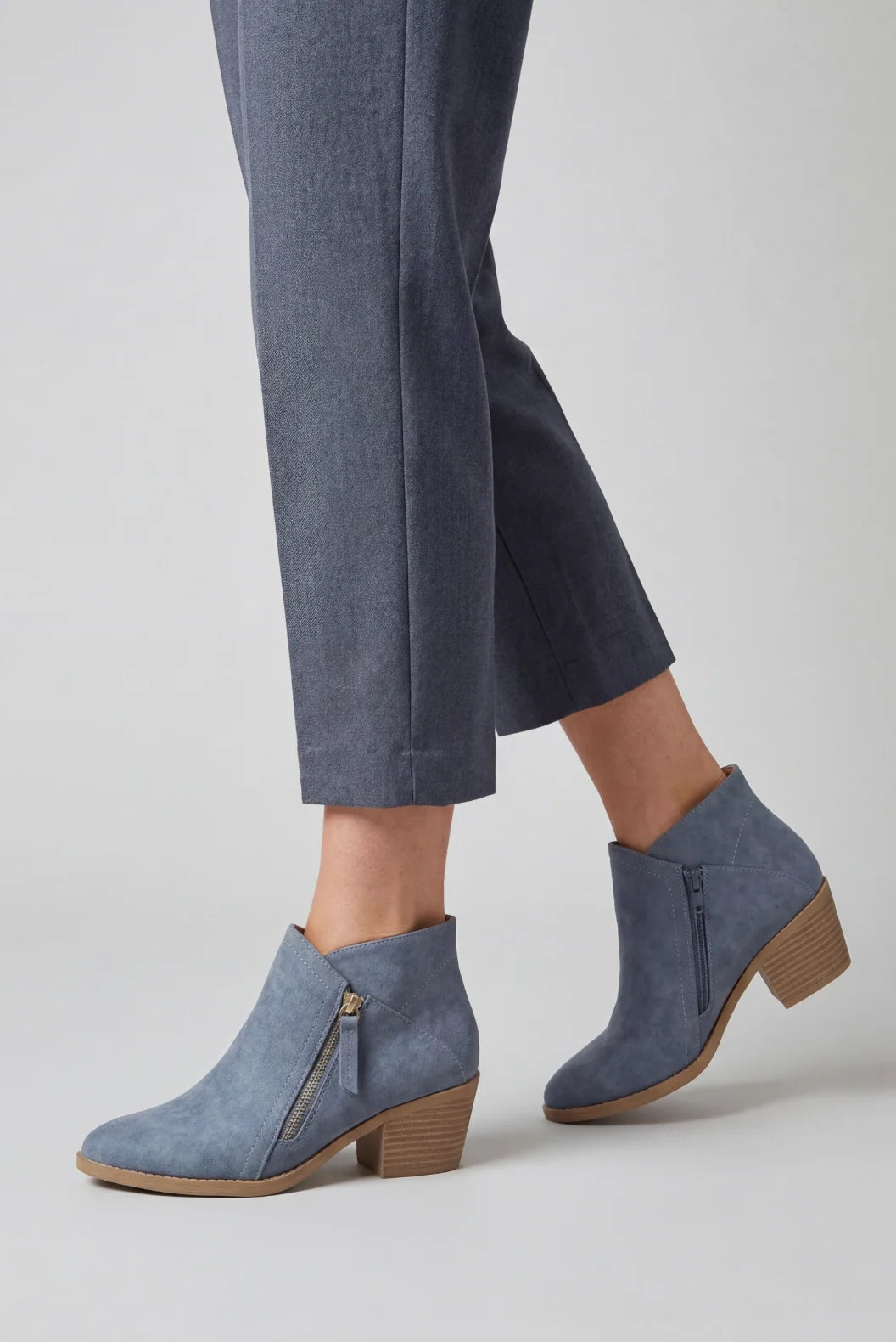 Lily | Block Heel Ankle Boots with Side Zip