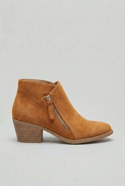 Lily | Block Heel Ankle Boots with Side Zip