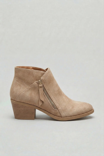 Lily | Block Heel Ankle Boots with Side Zip