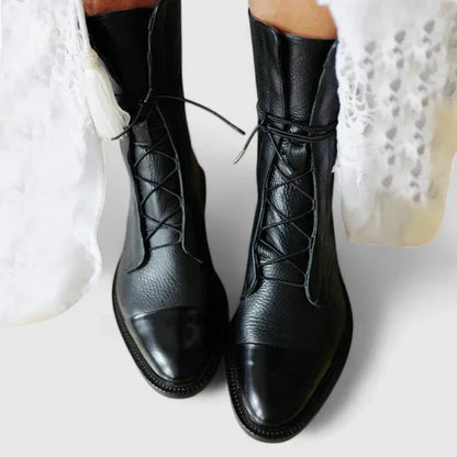 Michelle | Lace-Up Combat Boots with Cushioned Support