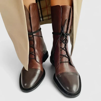 Michelle | Lace-Up Combat Boots with Cushioned Support