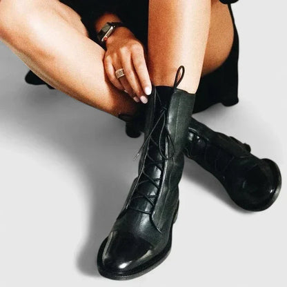 Michelle | Lace-Up Combat Boots with Cushioned Support