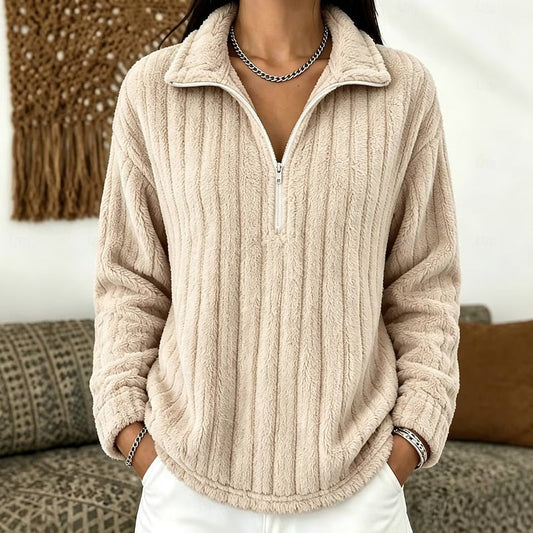 Natalie | Warm Textured Quarter-Zip Sweater
