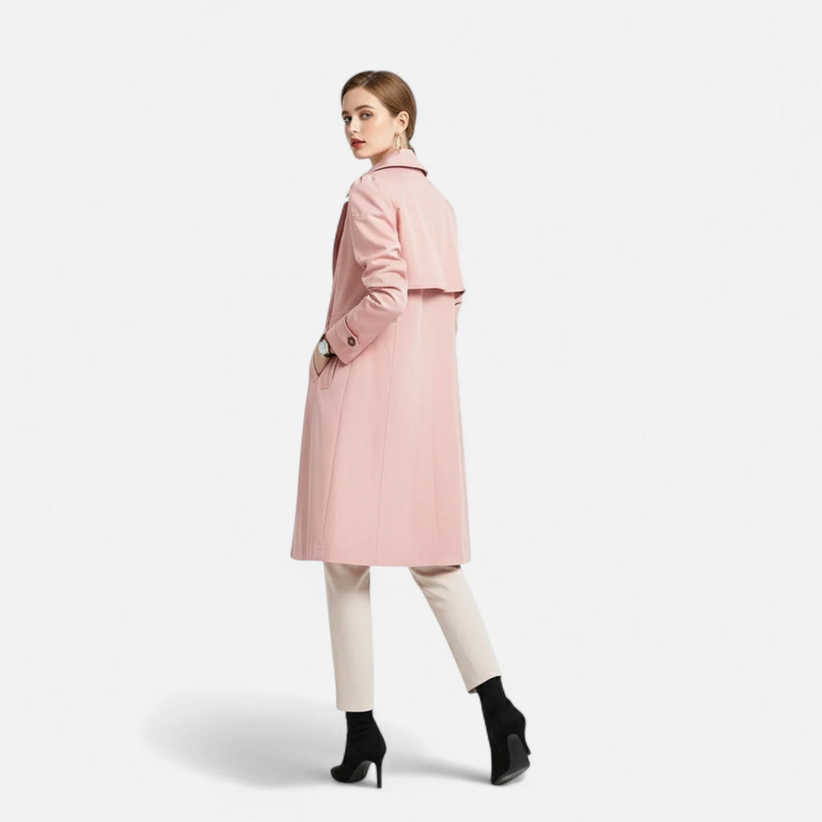 Natalie | Trench Coat with Lapel Collar and Button Front