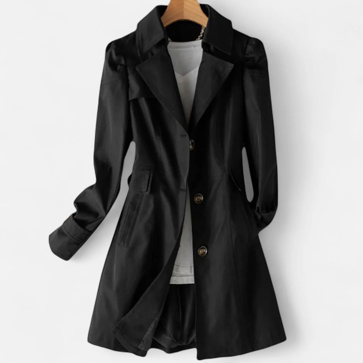 Natalie | Trench Coat with Lapel Collar and Button Front
