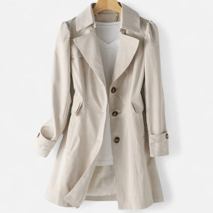 Natalie | Trench Coat with Lapel Collar and Button Front