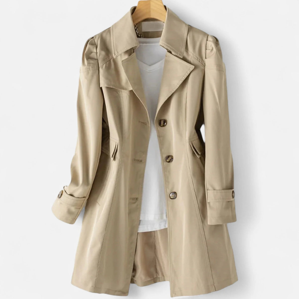 Natalie | Trench Coat with Lapel Collar and Button Front