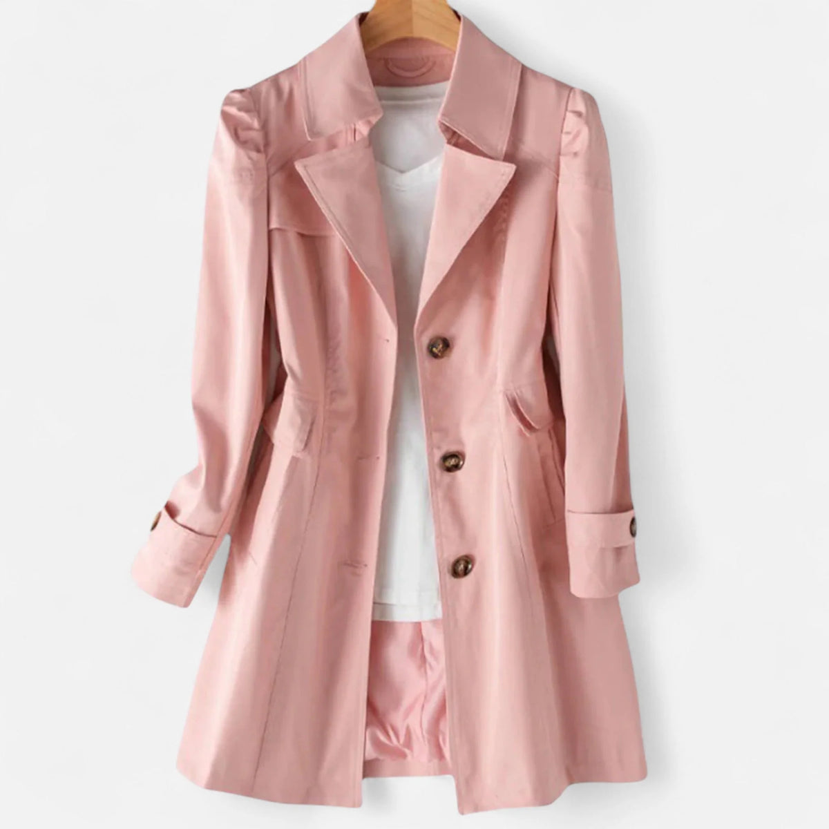 Natalie | Trench Coat with Lapel Collar and Button Front