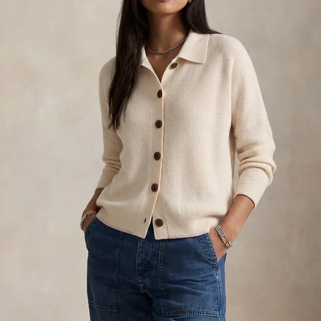 Olivia | Collared Knit Cardigan for Everyday Layering