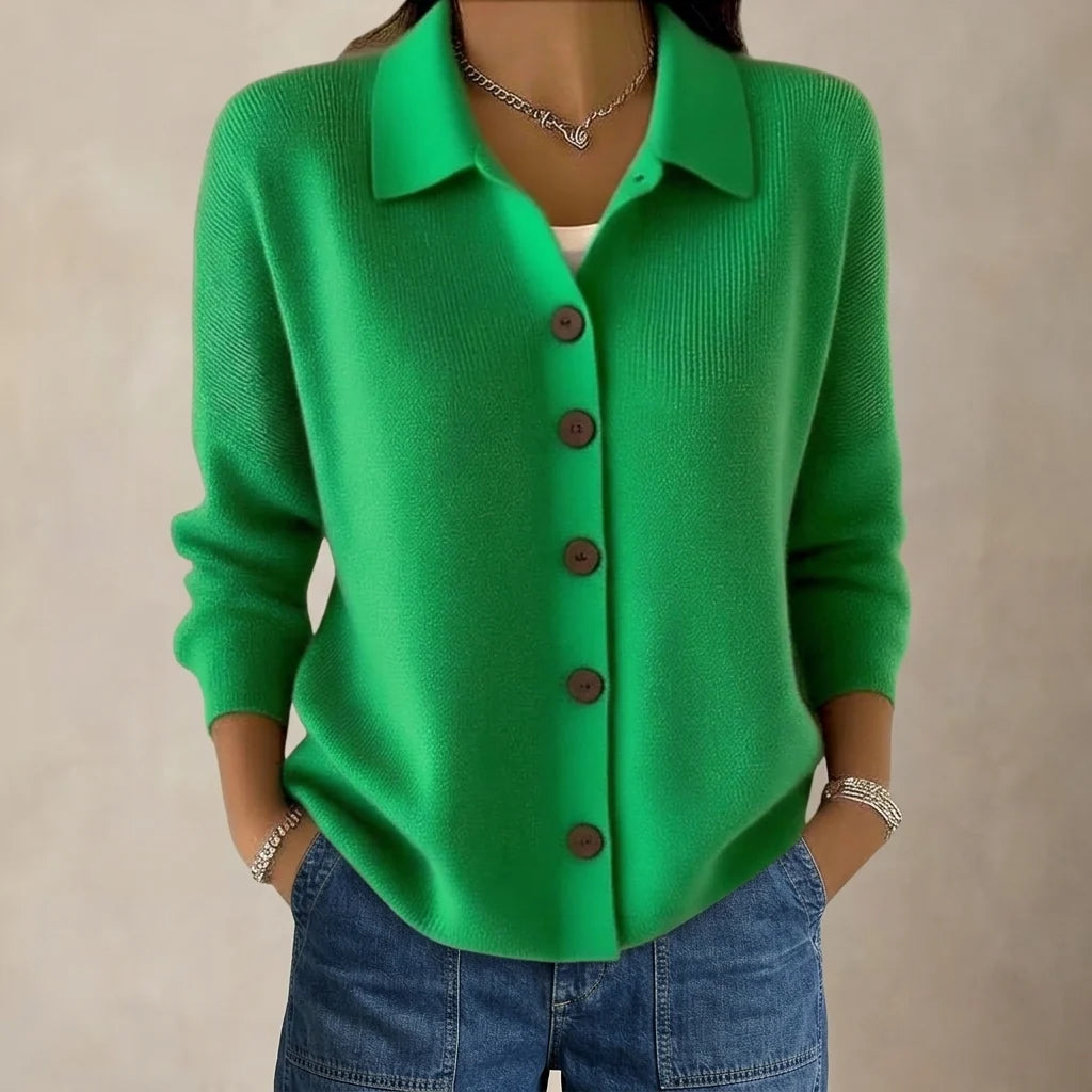 Olivia | Collared Knit Cardigan for Everyday Layering