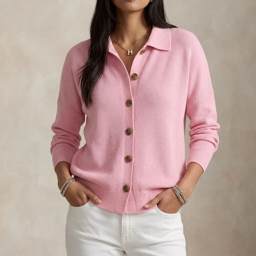 Olivia | Collared Knit Cardigan for Everyday Layering