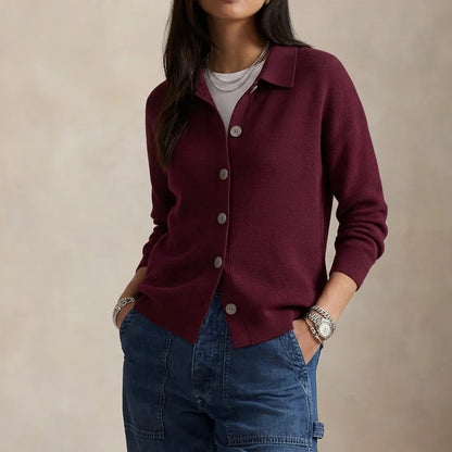 Olivia | Collared Knit Cardigan for Everyday Layering