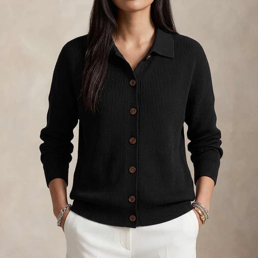 Olivia | Collared Knit Cardigan for Everyday Layering