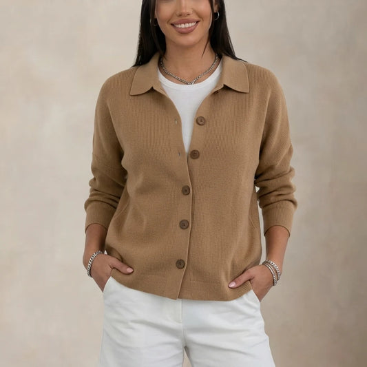 Olivia | Collared Knit Cardigan for Everyday Layering