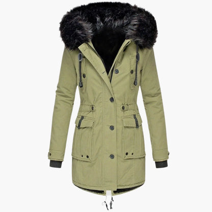 Paisley | Faux Fur Hood Parka Coat with Adjustable Waist for Winter