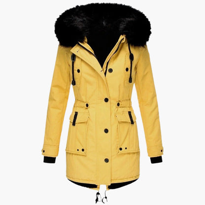 Paisley | Faux Fur Hood Parka Coat with Adjustable Waist for Winter