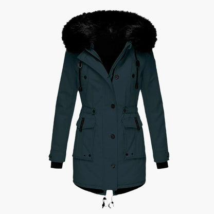 Paisley | Faux Fur Hood Parka Coat with Adjustable Waist for Winter
