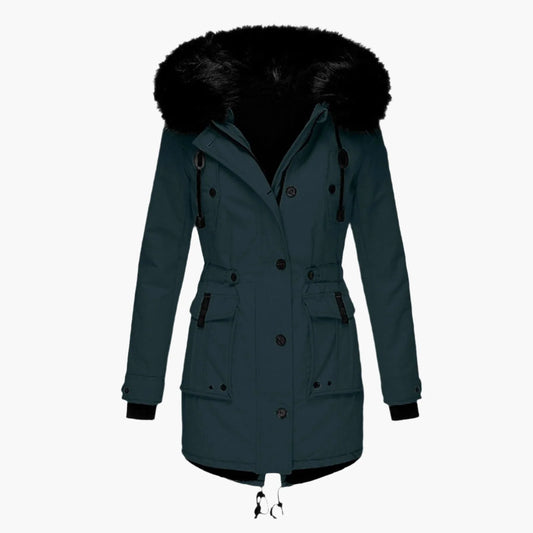 Paisley | Faux Fur Hood Parka Coat with Adjustable Waist for Winter