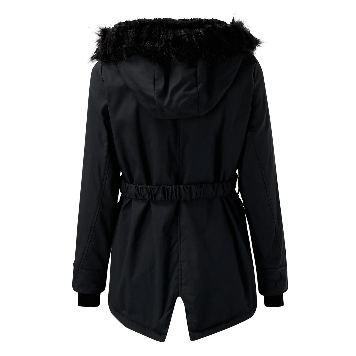 Paisley | Faux Fur Hood Parka Coat with Adjustable Waist for Winter