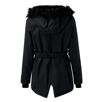 Paisley | Faux Fur Hood Parka Coat with Adjustable Waist for Winter