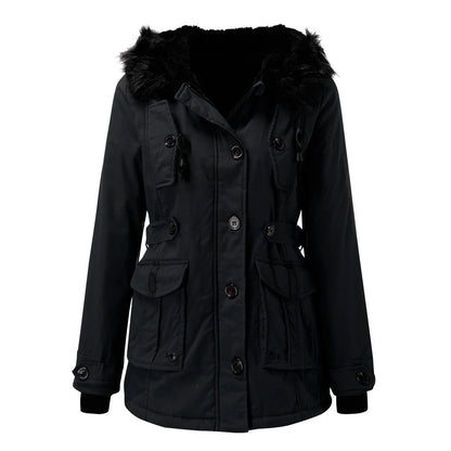 Paisley | Faux Fur Hood Parka Coat with Adjustable Waist for Winter
