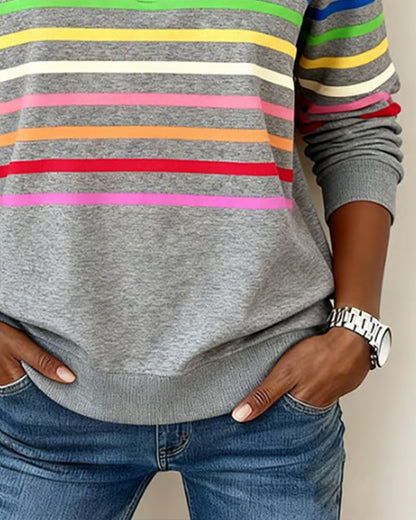 Piper | Cozy Striped Knit Quarter-Zip Sweater