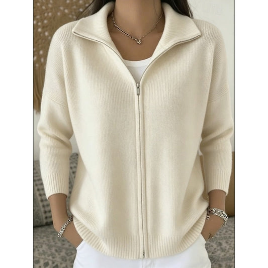 Ruby | Warm Stand Collar Zip Cardigan