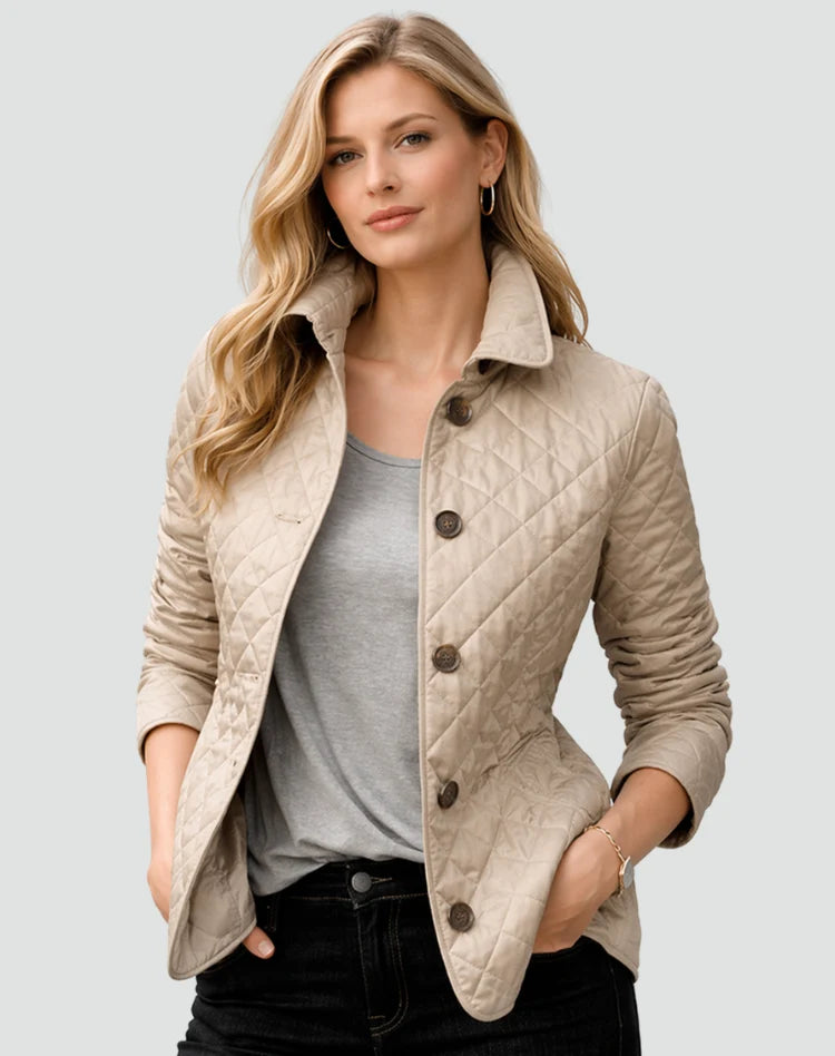 Samantha | Quilted Button-Front Jacket with Lightweight Layering