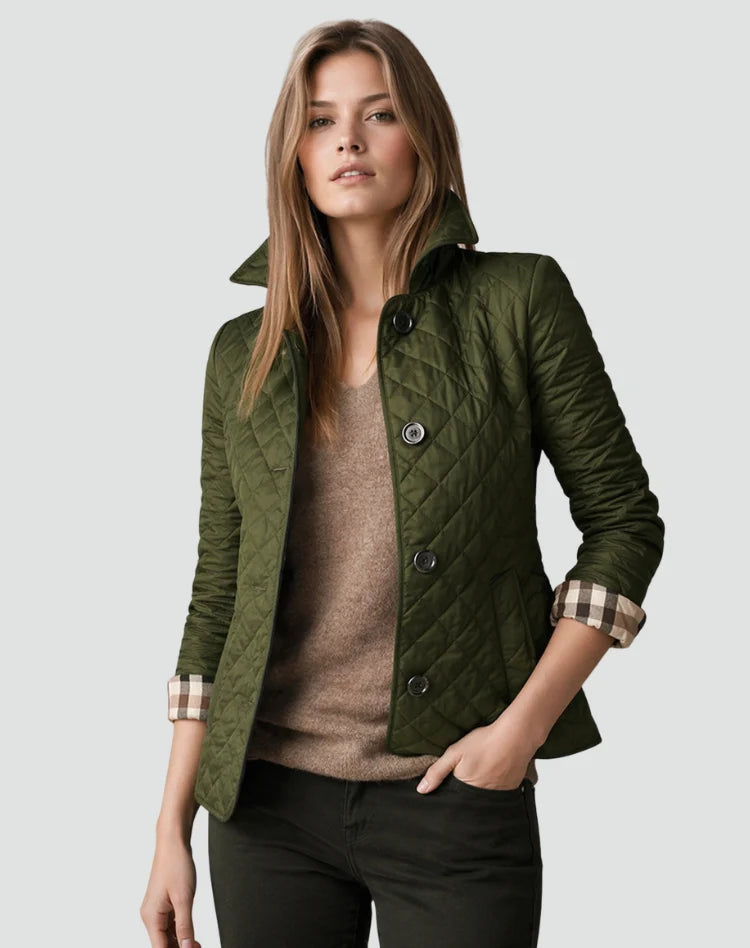 Samantha | Quilted Button-Front Jacket with Lightweight Layering