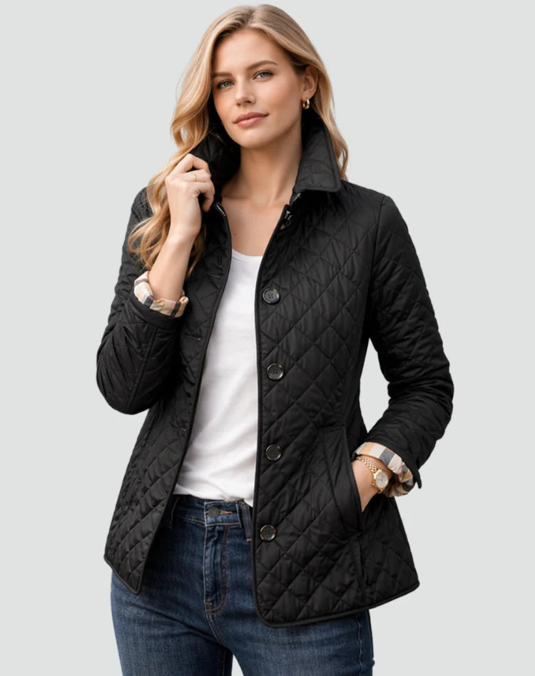 Samantha | Quilted Button-Front Jacket with Lightweight Layering