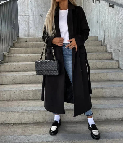 Savannah | Long Lapel Button Front Overcoat