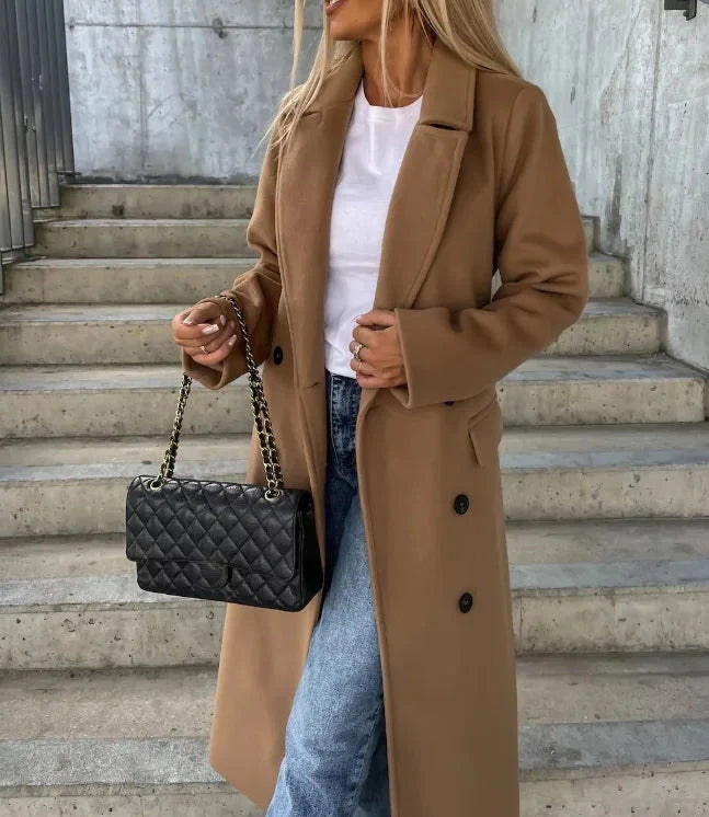Savannah | Long Lapel Button Front Overcoat
