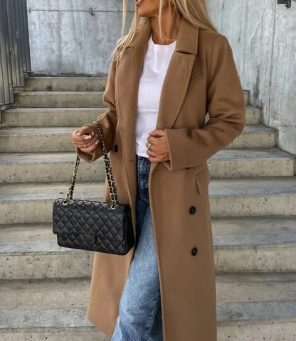 Savannah | Long Lapel Button Front Overcoat