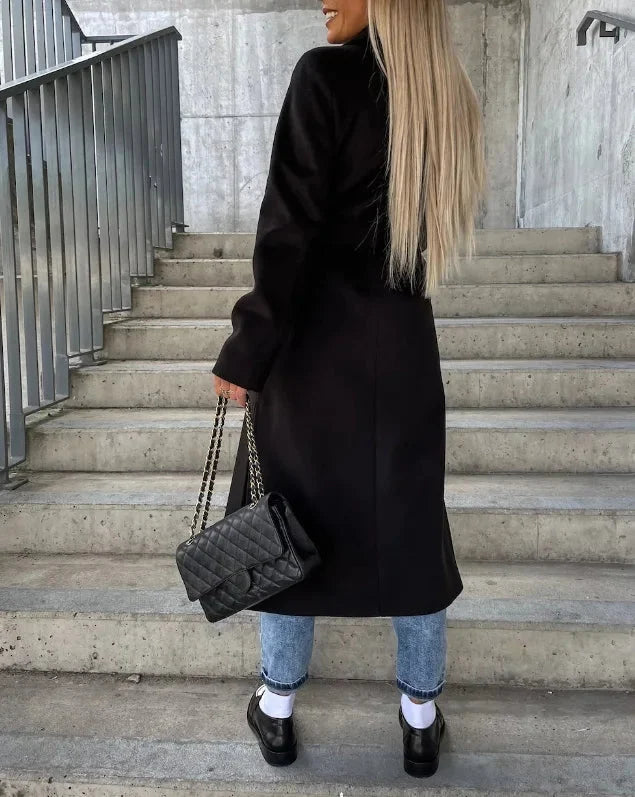 Savannah | Long Lapel Button Front Overcoat