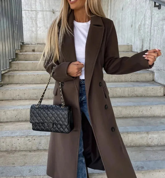Savannah | Long Lapel Button Front Overcoat