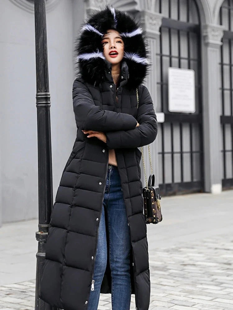 Sophia | Long Puffer Coat with Hood for Winter